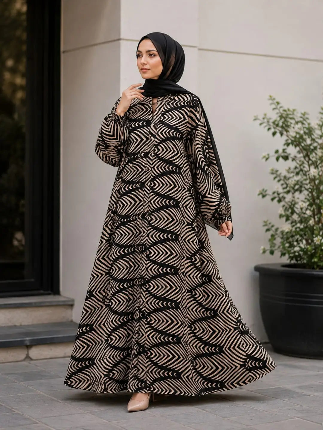 Georgette Printed Classic Abaya
