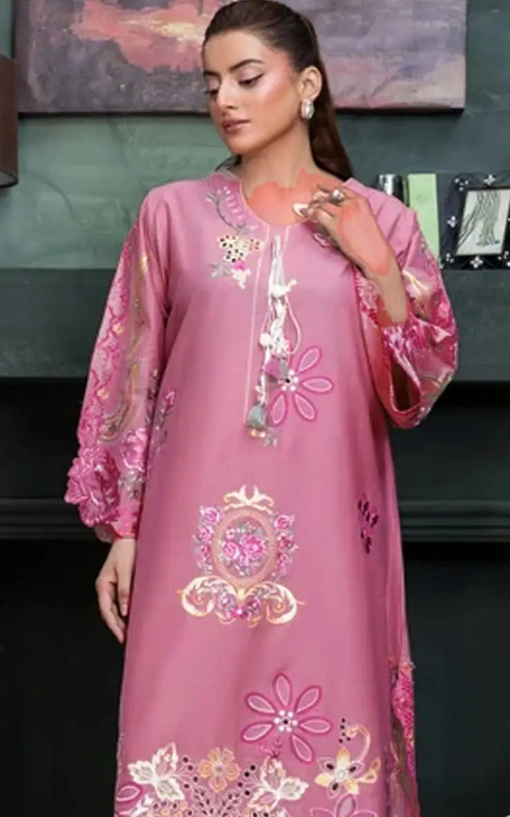 2 Pcs Women's Unstitched Embroidered Suit