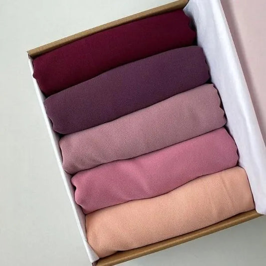 Stylish Chiffon Scarf Set 4 PCS Multicolor