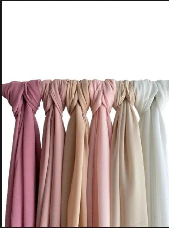 Stylish Chiffon Scarf Set 4 PCS Multicolor