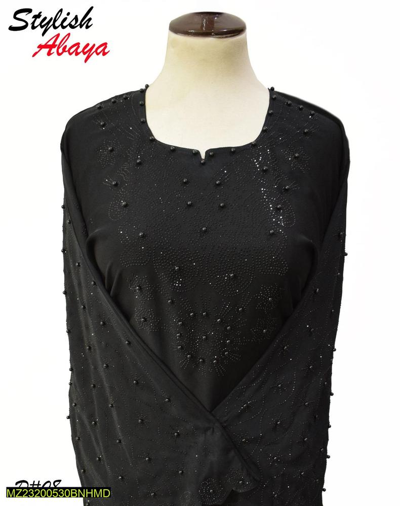 Nidha Black Abaya with Heavy Embroidery for Women