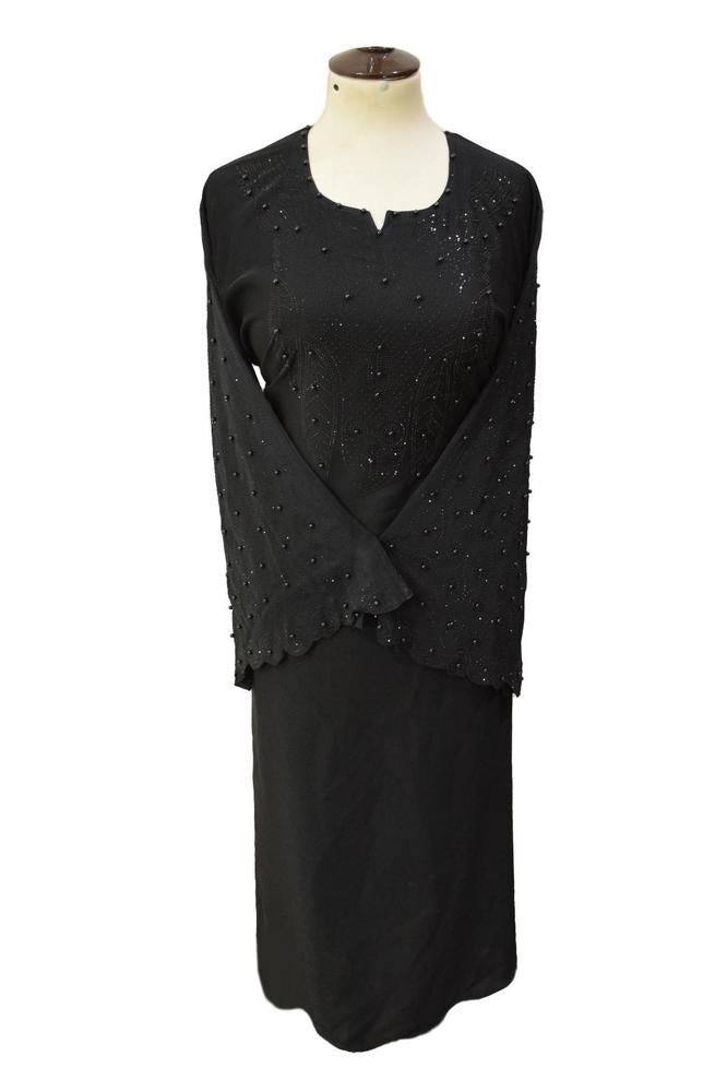 Black Nidha Abaya with Heavy Embroidery for Women