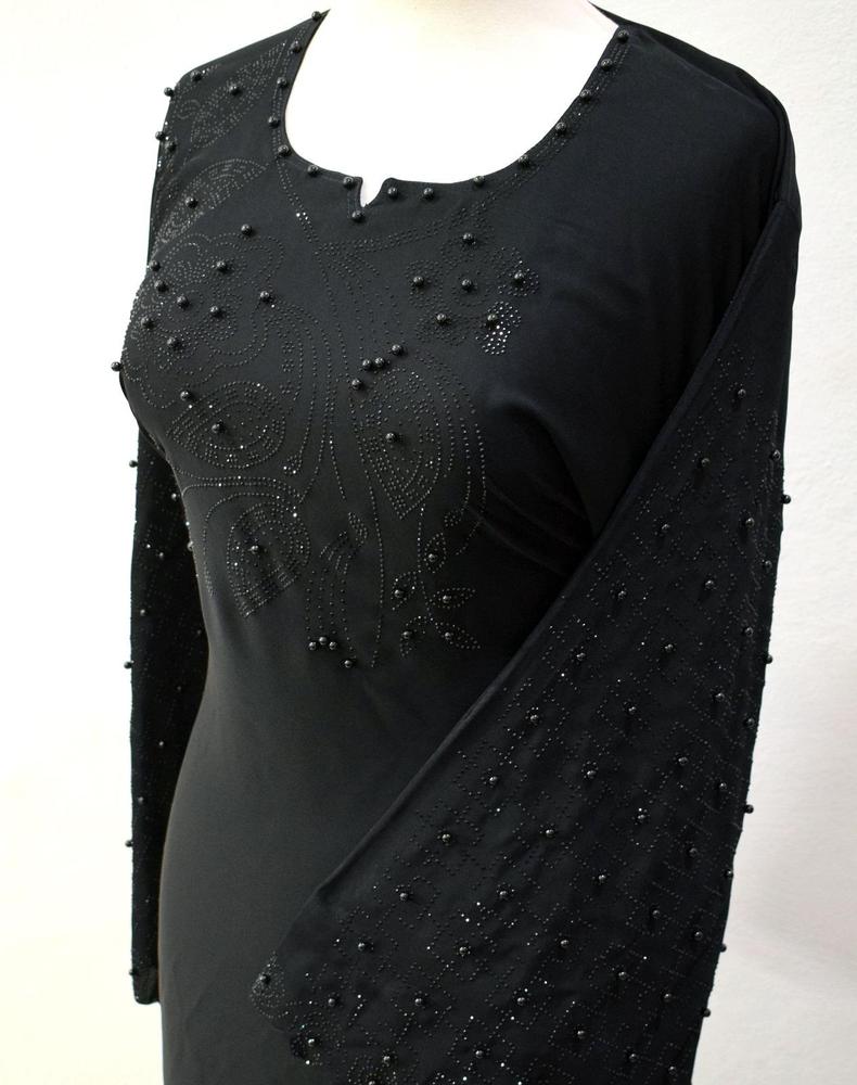 Black Embroidered Nidha Abaya for Daily & Special Wear