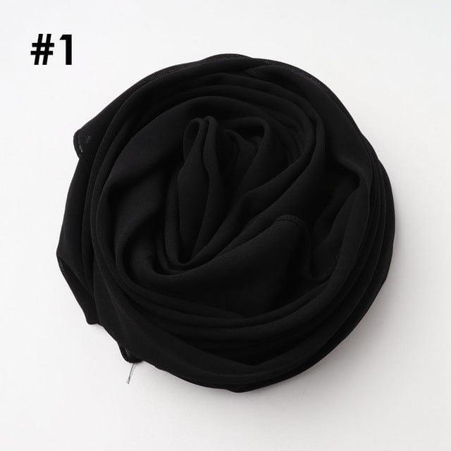Black Chiffon Hijab & Niqab Set for Women