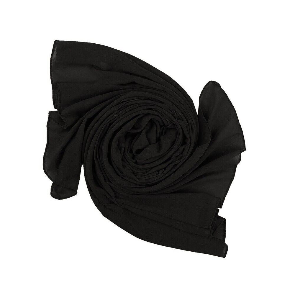 Black Chiffon Hijab & Niqab Set for Women